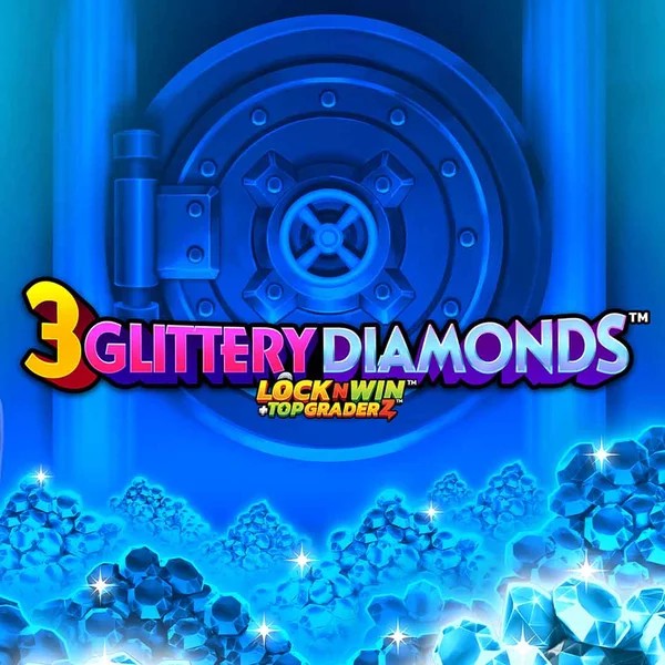 3 Glittery Diamonds slot logo by PearFiction Studios at Stonevegas Casino