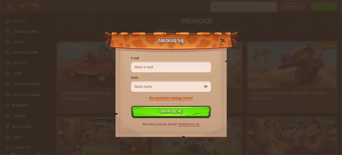 Log in to your Stone Vegas Casino account quickly using your email and password through a simple and secure interface.